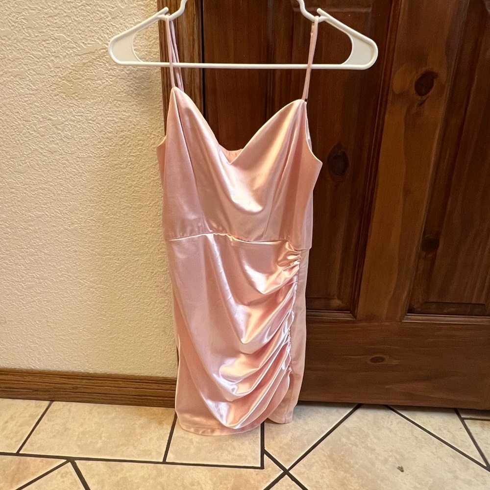 Elegant Pink Satin Dress